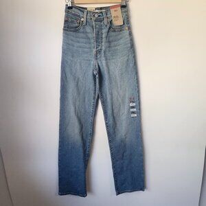 NWT Levi’s Ribcage Straight Jeans Women’s 25x32 High Rise Button Fly